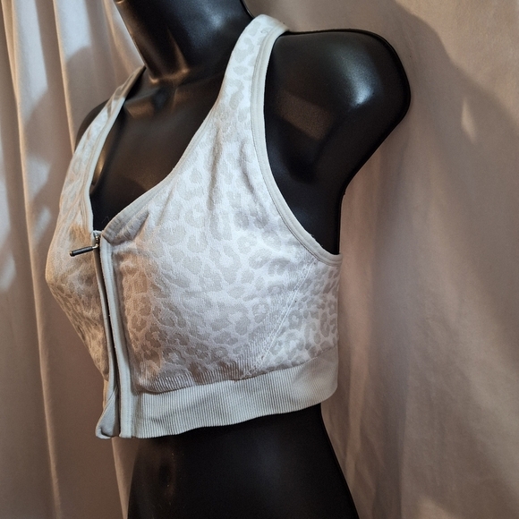 Avia Cream Leopard Print Sports Bra - Picture 2 of 5